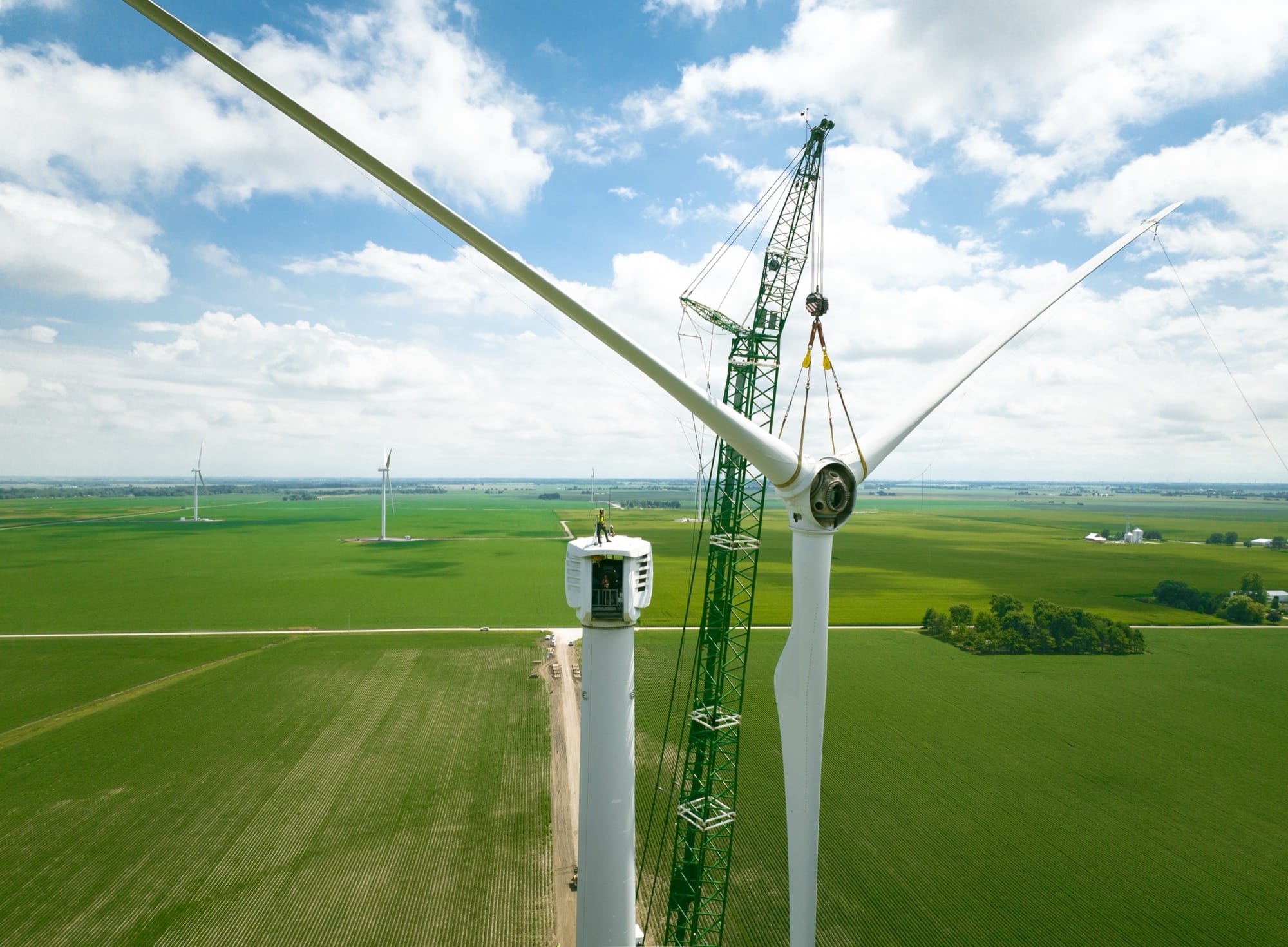 Wind turbine blade assembly at Fowler Ridge