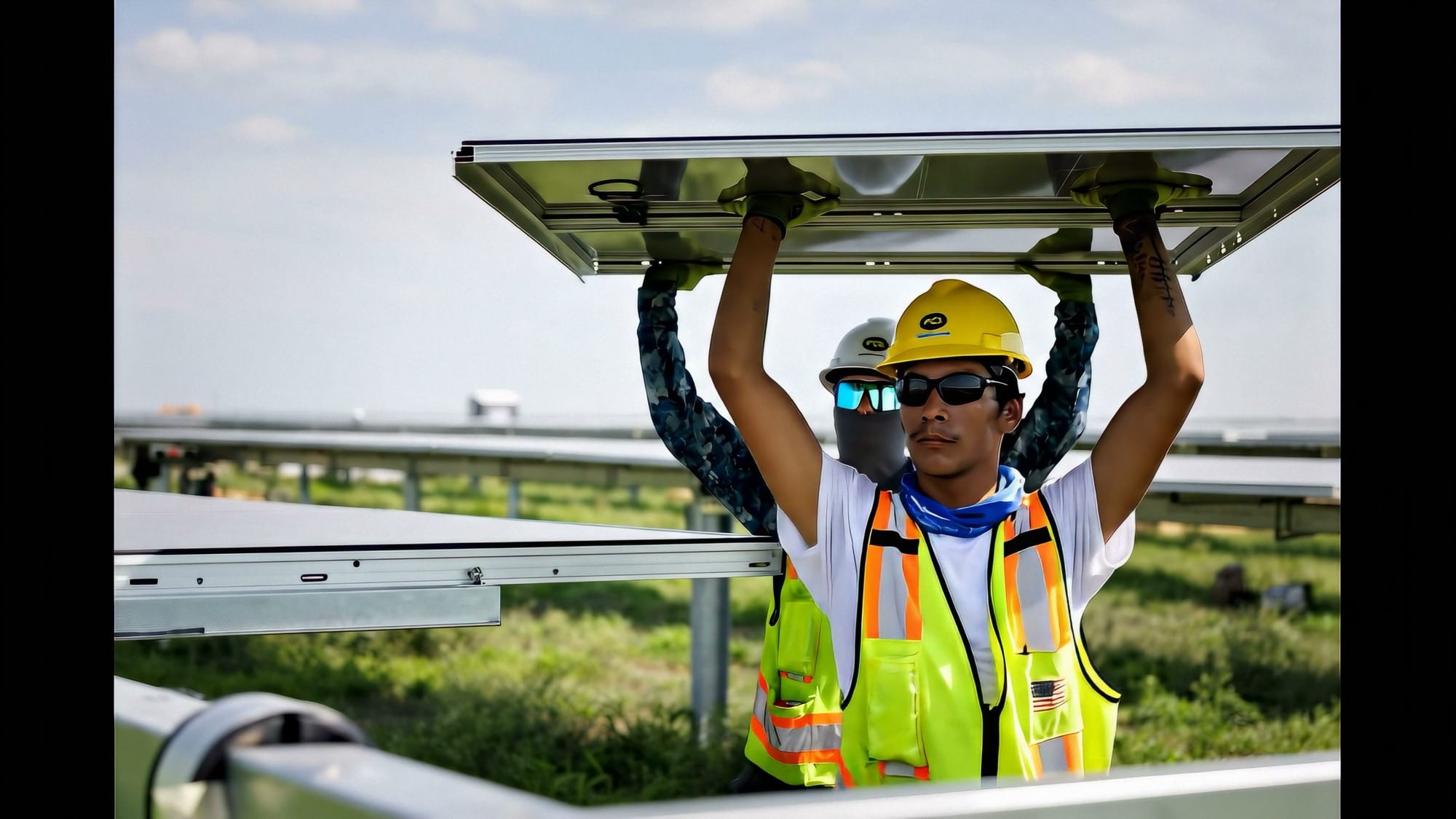 Solar panel installation crew