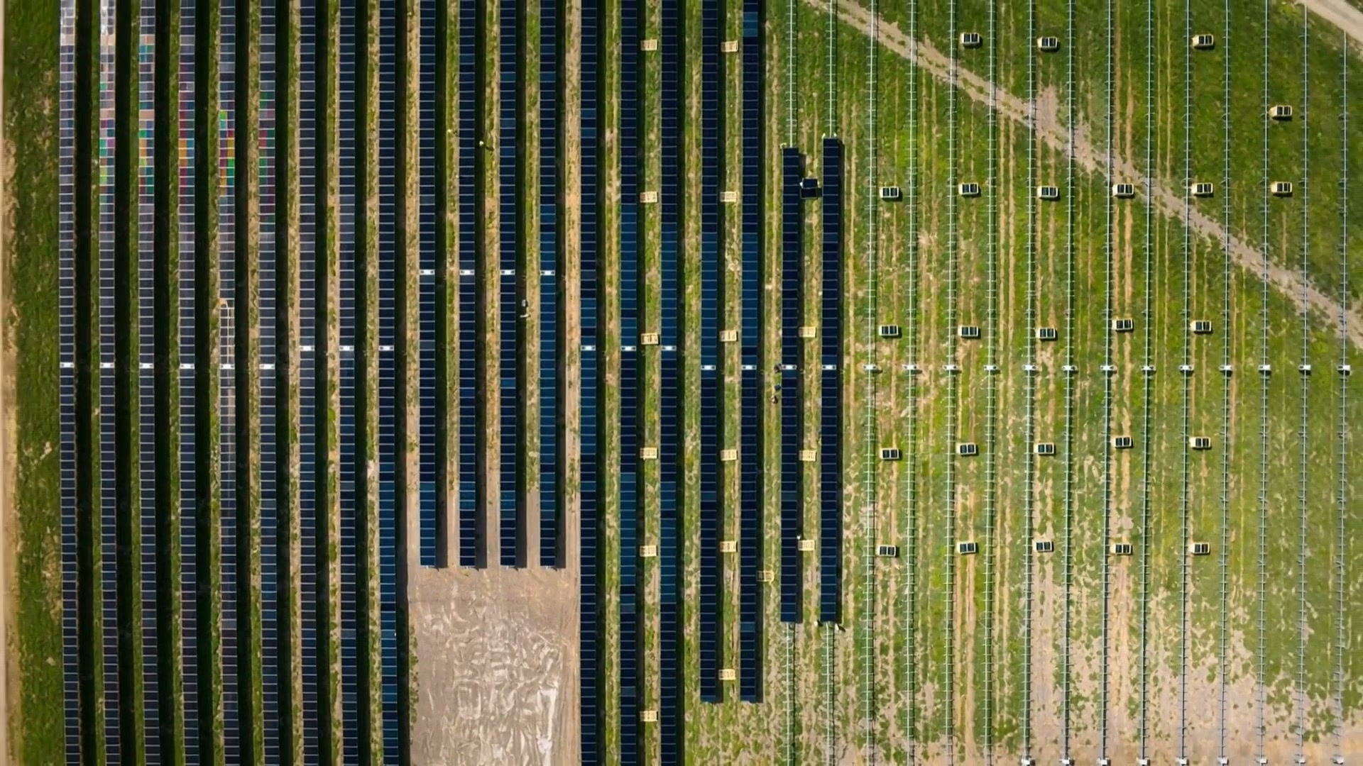 Aerial view of solar farm